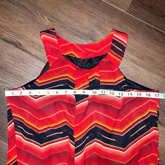 A. Byer sleeveless fully lined blouse size M Red Gold Black orange red - Picture 1 of 8